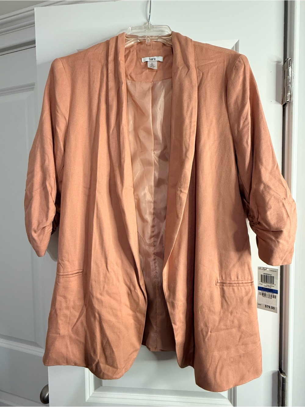 Bar III Peach Open-Front Blazer Jacket